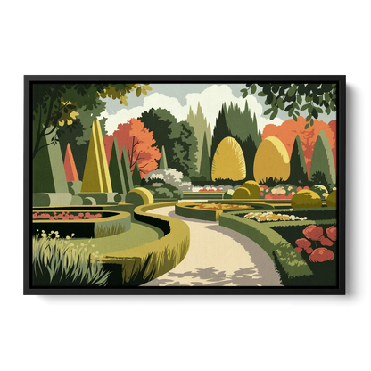 Des Moines Arboretum Views Front - Black Canvas Wall Art