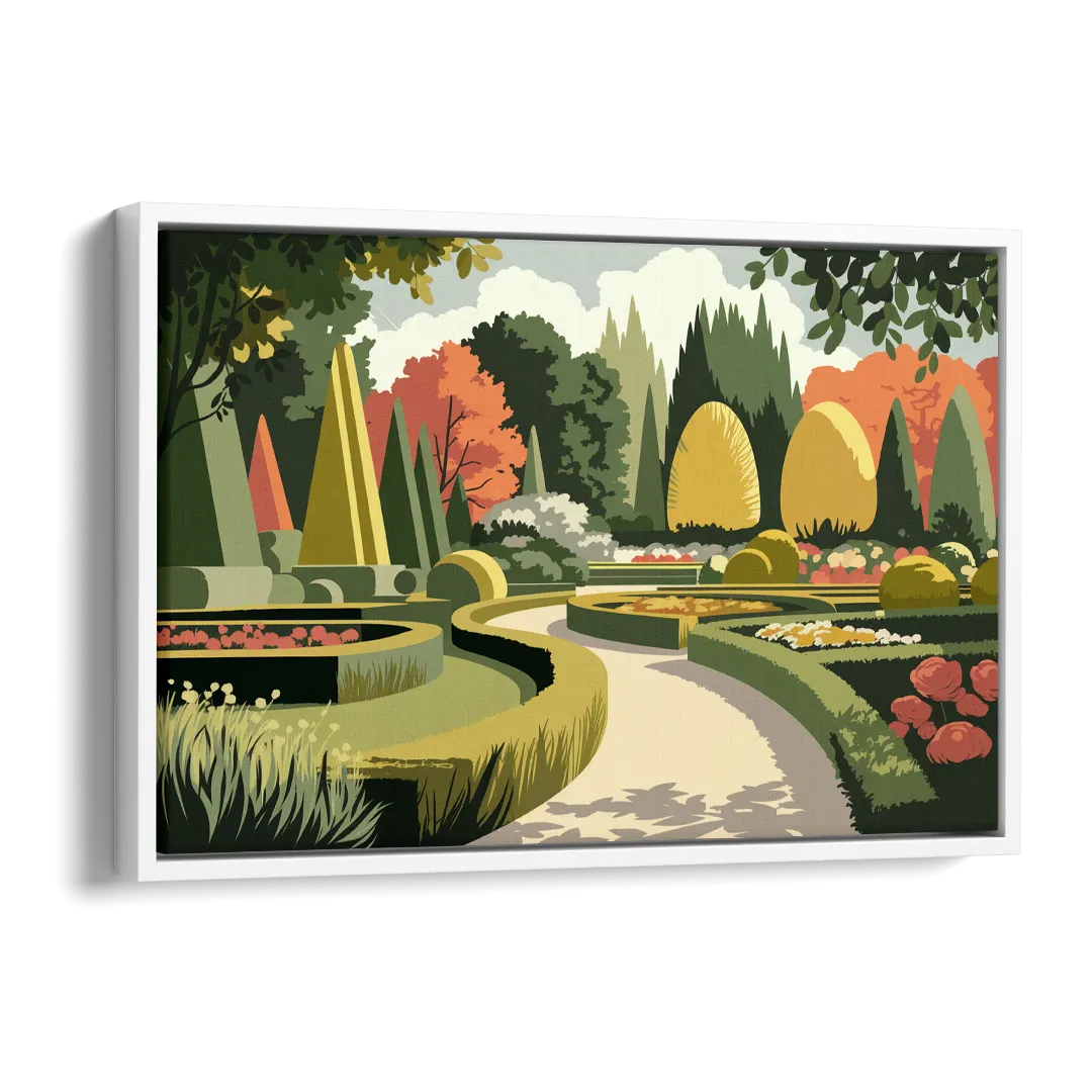 Des Moines Arboretum Views Side - White Canvas Wall Art