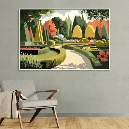 Des Moines Arboretum Views Sitting Room - White Canvas Wall Art