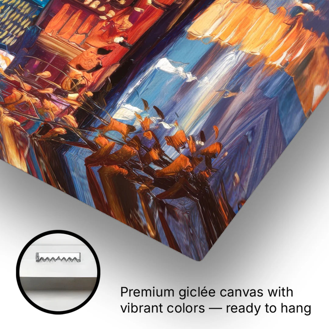 Des Moines Evening Lights - Canvas Wall Art - Gallery Wrap Corner