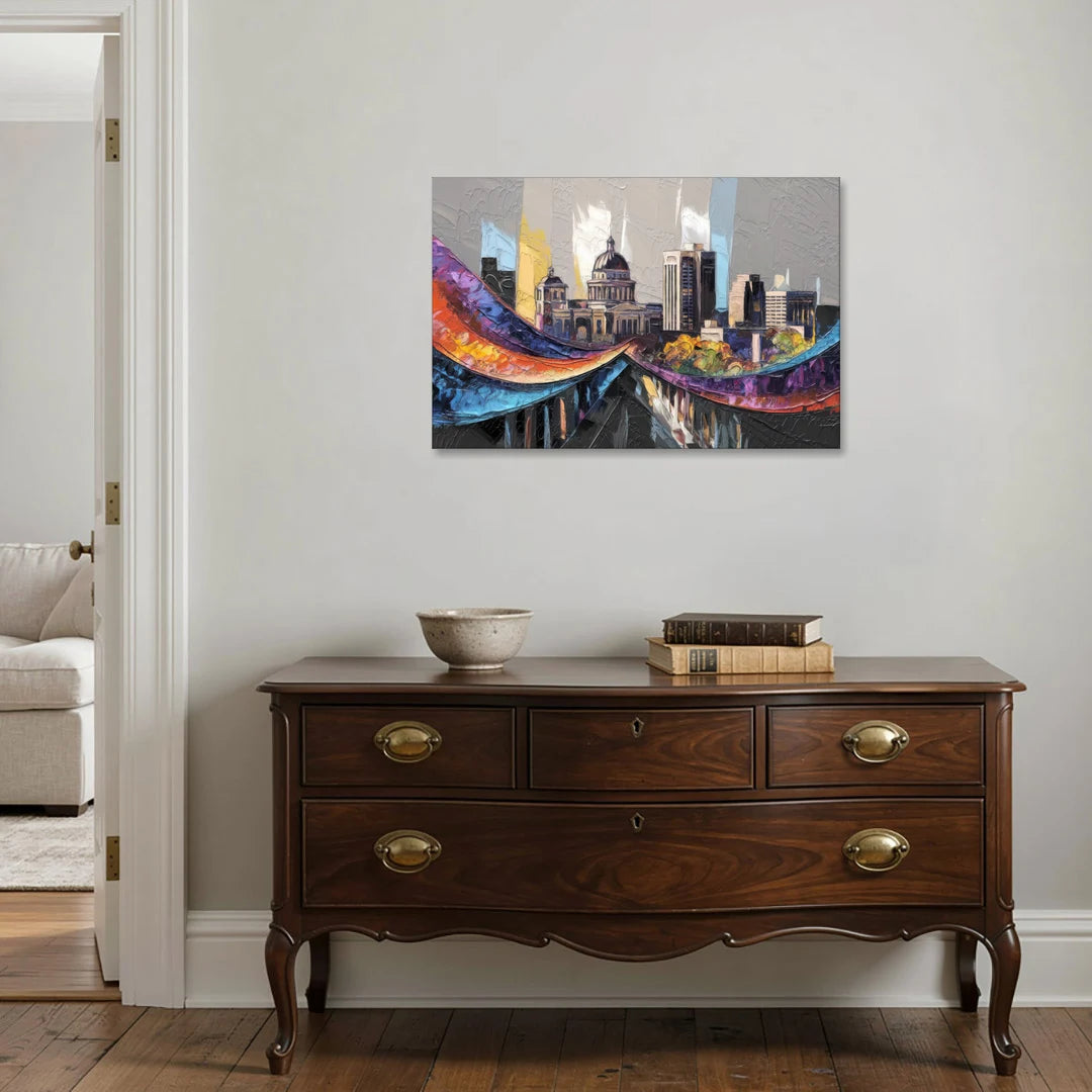 Des Moines Historic Landmarks - Canvas Wall Art - Coffee Table - 36x24