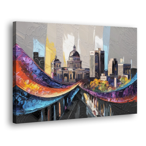 Des Moines Historic Landmarks - Canvas Wall Art - Side