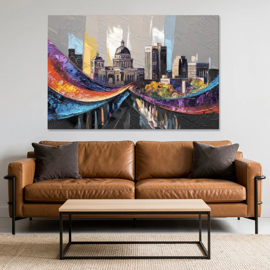 Des Moines Historic Landmarks - Canvas Wall Art - Sofa - 60x40