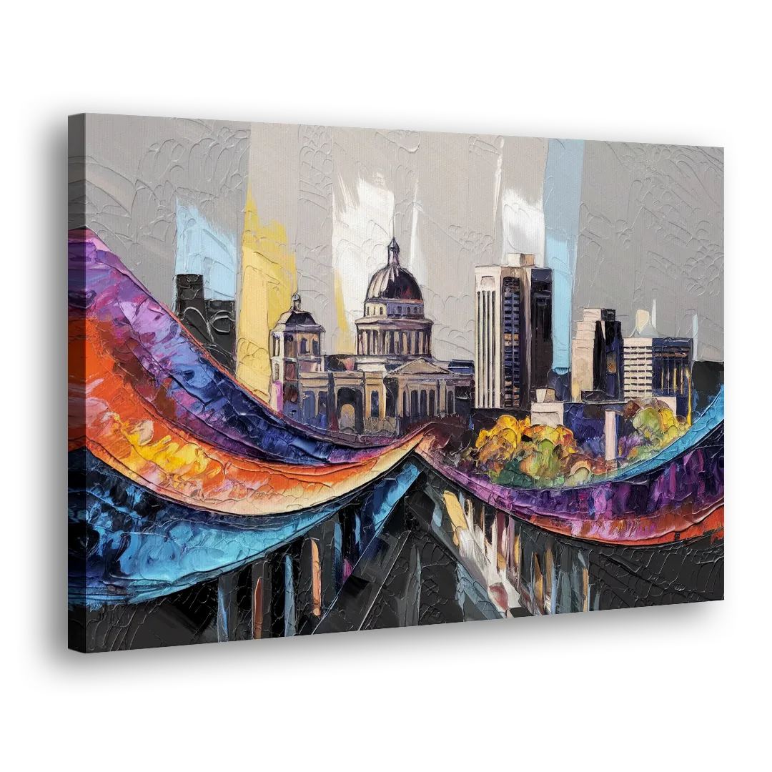 Des Moines Historic Landmarks Side - Canvas Wall Art
