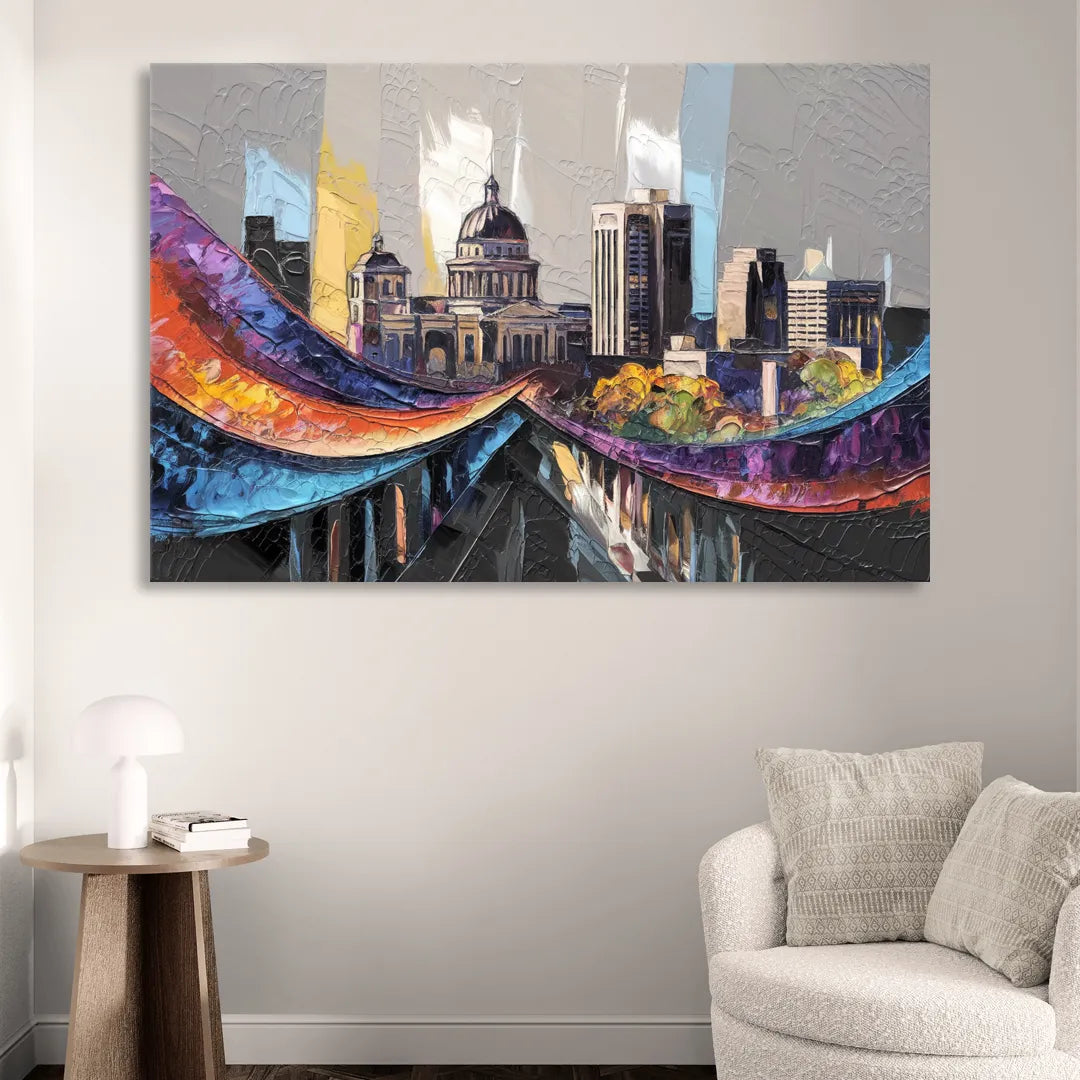 Des Moines Historic Landmarks Living Room - Canvas Wall Art