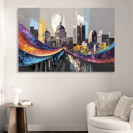 Des Moines Historic Landmarks Living Room - Canvas Wall Art