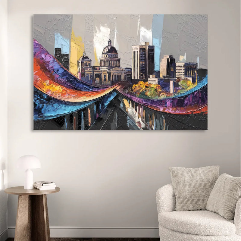 Des Moines Historic Landmarks Living Room - Canvas Wall Art