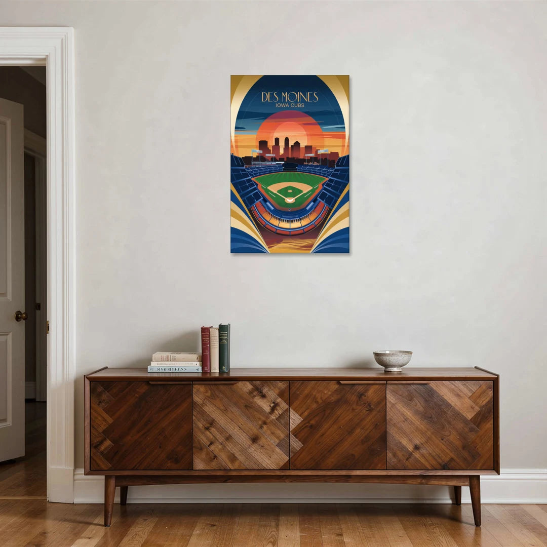 Des Moines Iowa Cubs Stadium - Canvas Wall Art - Coffee Table - 24x36
