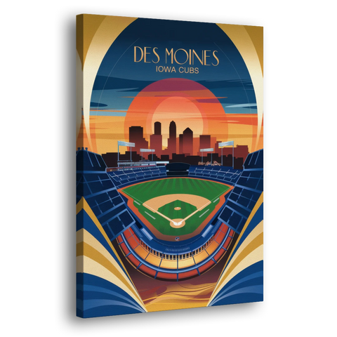 Des Moines Iowa Cubs Stadium - Canvas Wall Art - Side