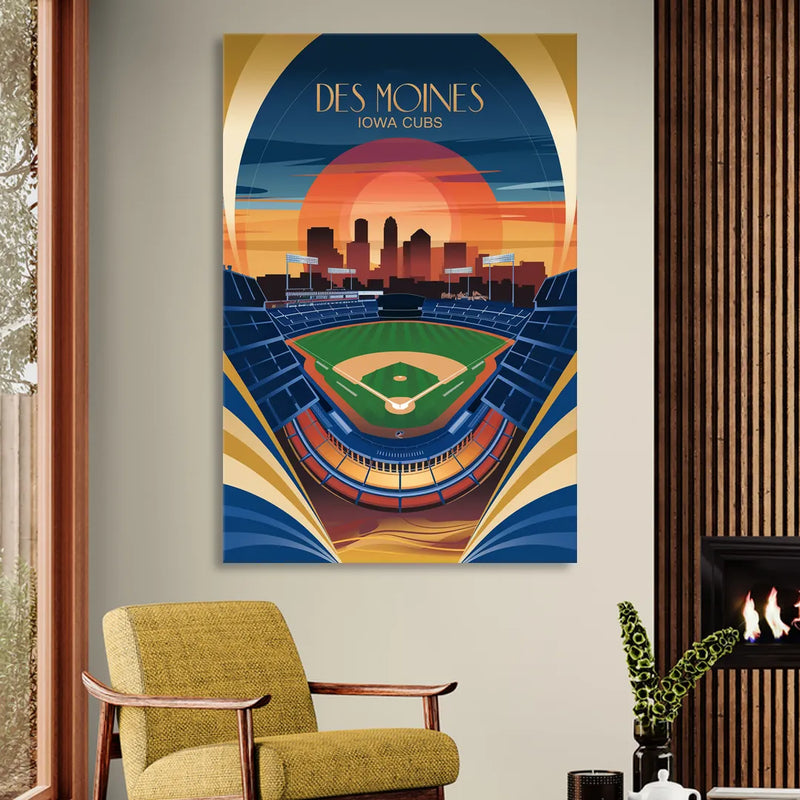Des Moines Iowa Cubs Stadium Sitting Room - Canvas Wall Art