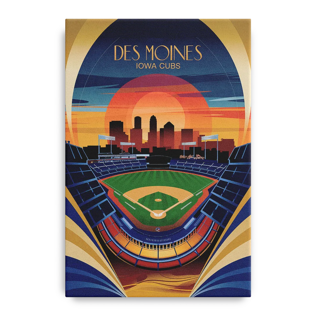 Des Moines Iowa Cubs Stadium Front - Canvas Wall Art