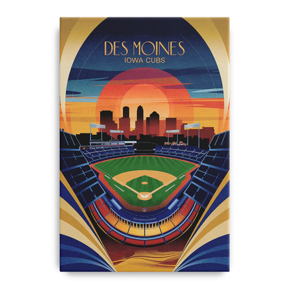 Des Moines Iowa Cubs Stadium Front - Canvas Wall Art