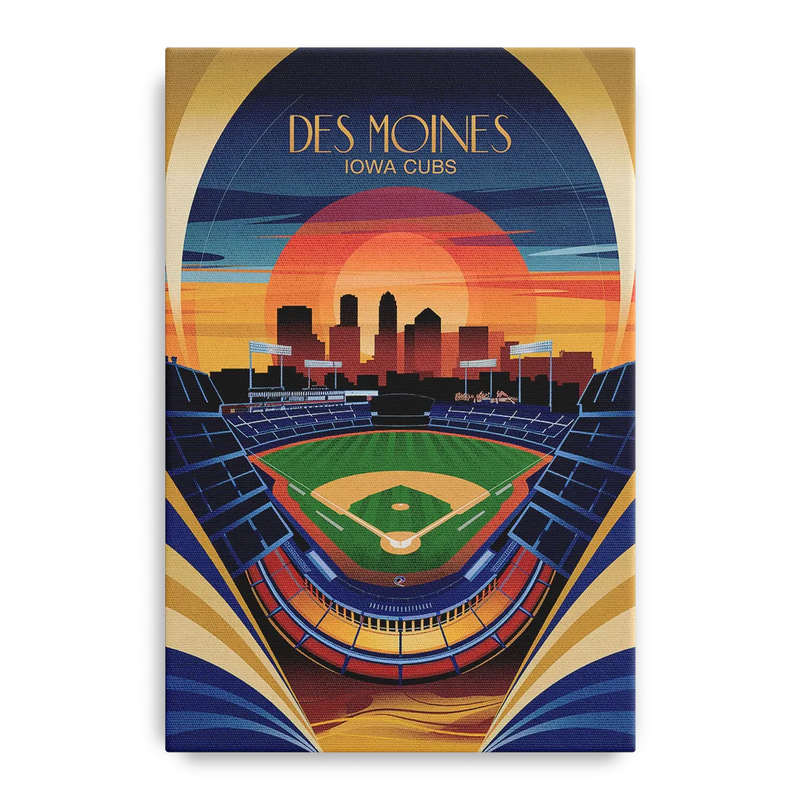 Des Moines Iowa Cubs Stadium Front - Canvas Wall Art