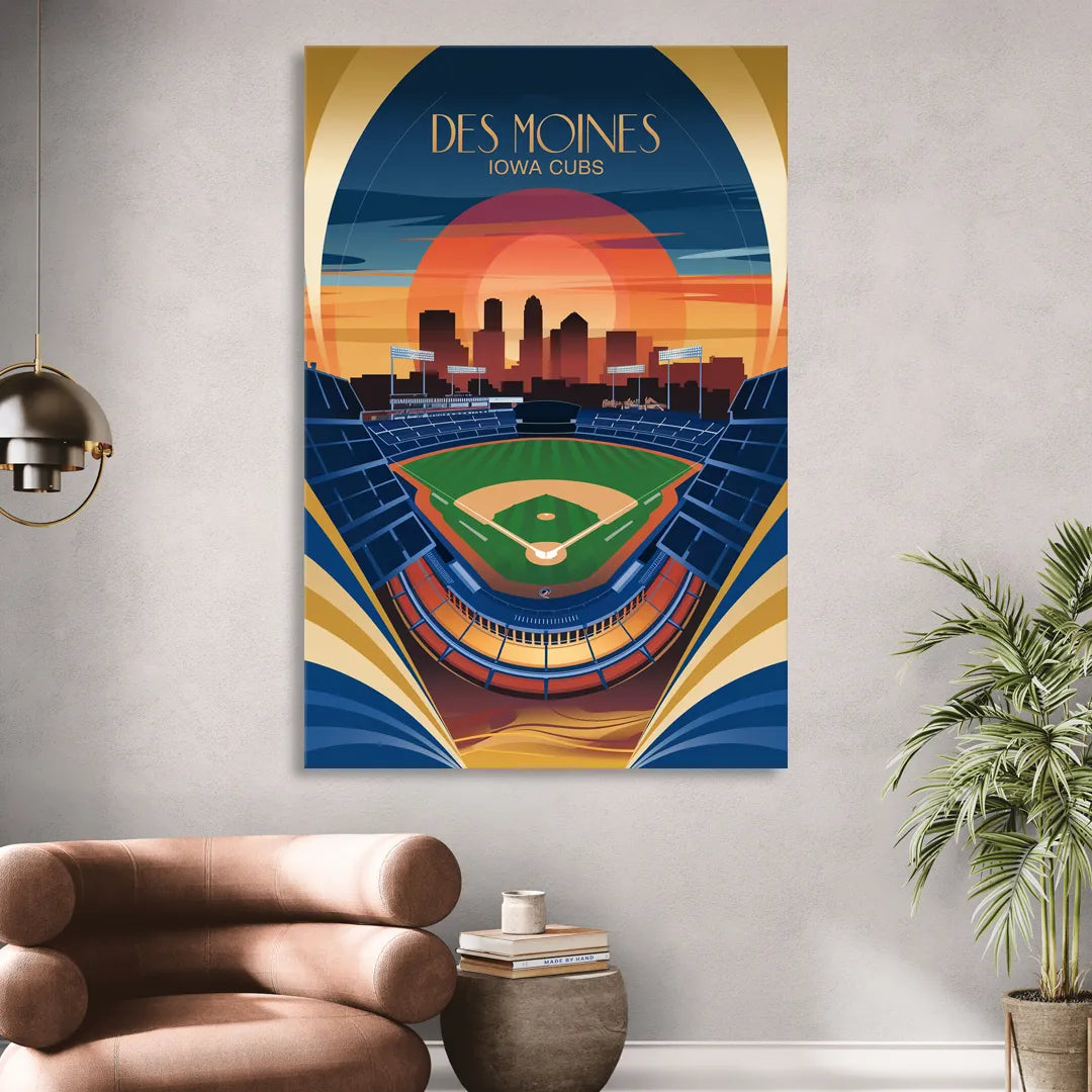 Des Moines Iowa Cubs Stadium Living Room - Canvas Wall Art
