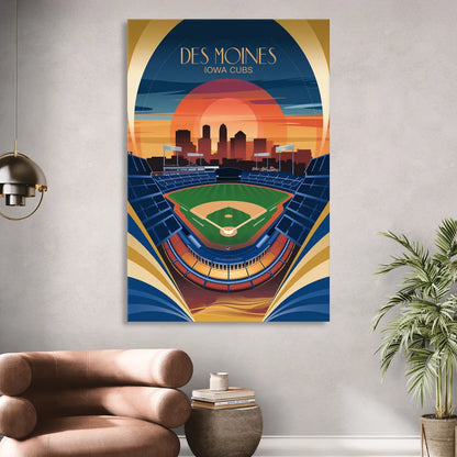 Des Moines Iowa Cubs Stadium Living Room - Canvas Wall Art
