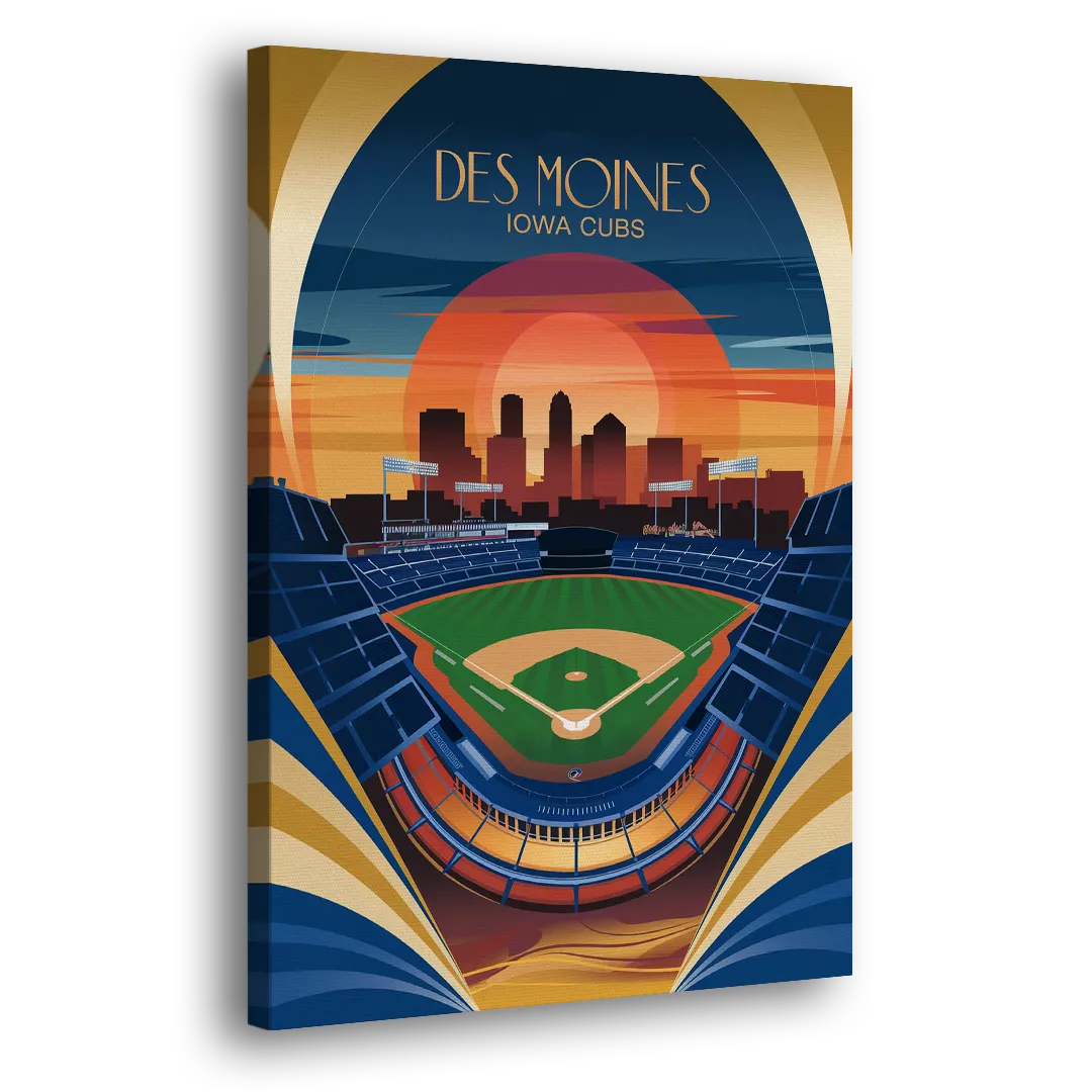 Des Moines Iowa Cubs Stadium Side - Canvas Wall Art