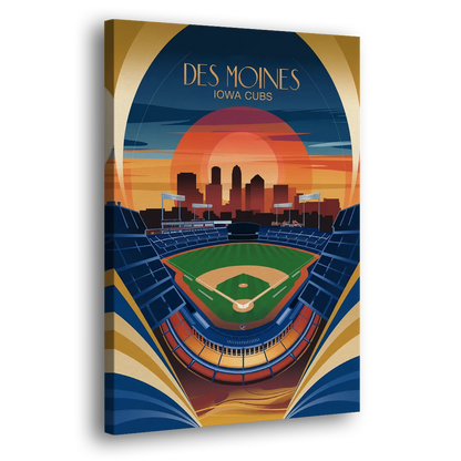 Des Moines Iowa Cubs Stadium Side - Canvas Wall Art