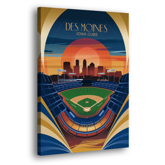 Des Moines Iowa Cubs Stadium Side - Canvas Wall Art