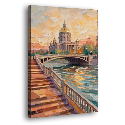 Des Moines Scenic Riverfront - Canvas Wall Art - Side