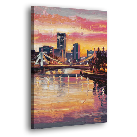Des Moines Scenic Riverfront Side - Canvas Wall Art