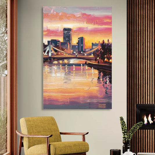 Des Moines Scenic Riverfront Living Room - Canvas Wall Art