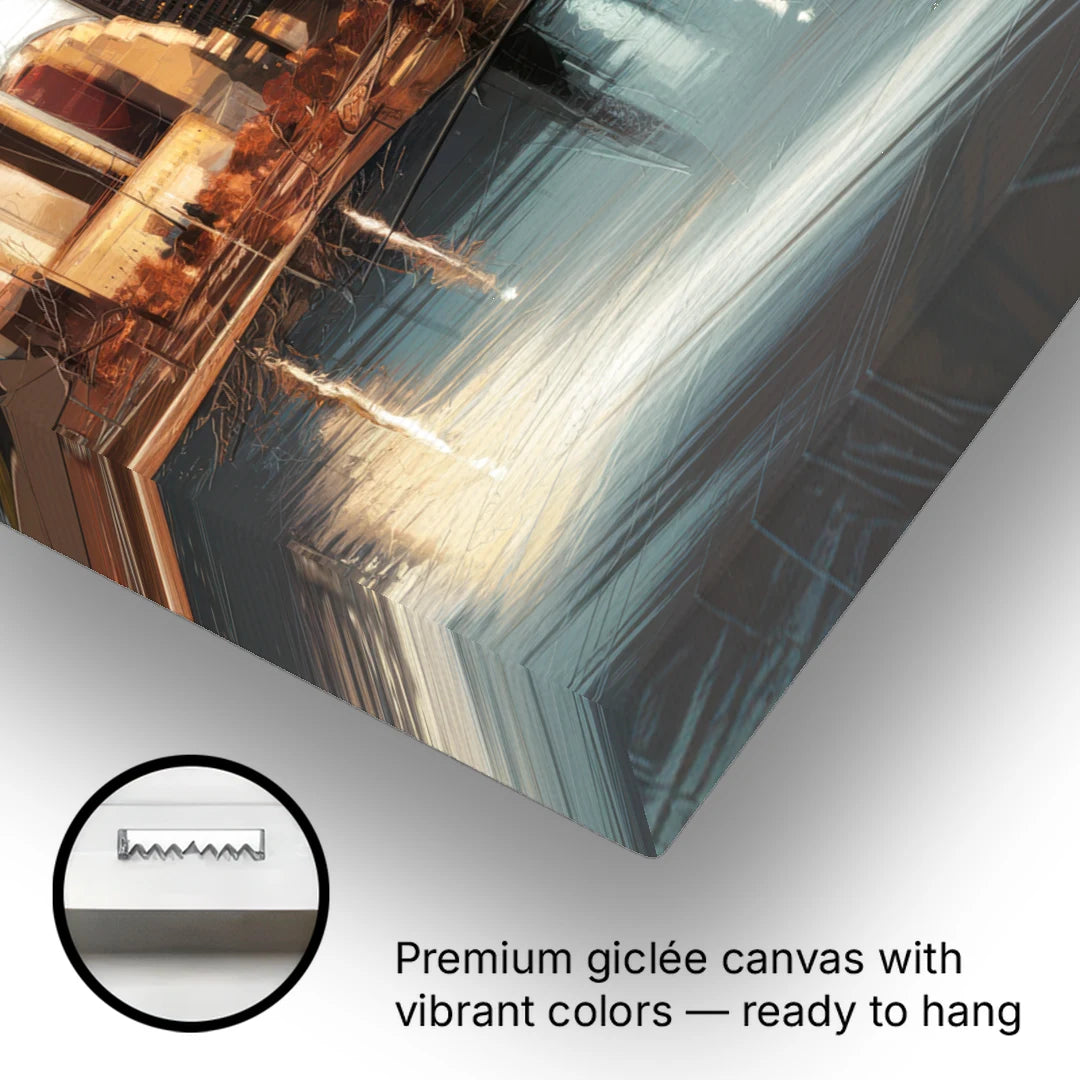 Des Moines Skyline Panorama - Canvas Wall Art - Gallery Wrap Corner
