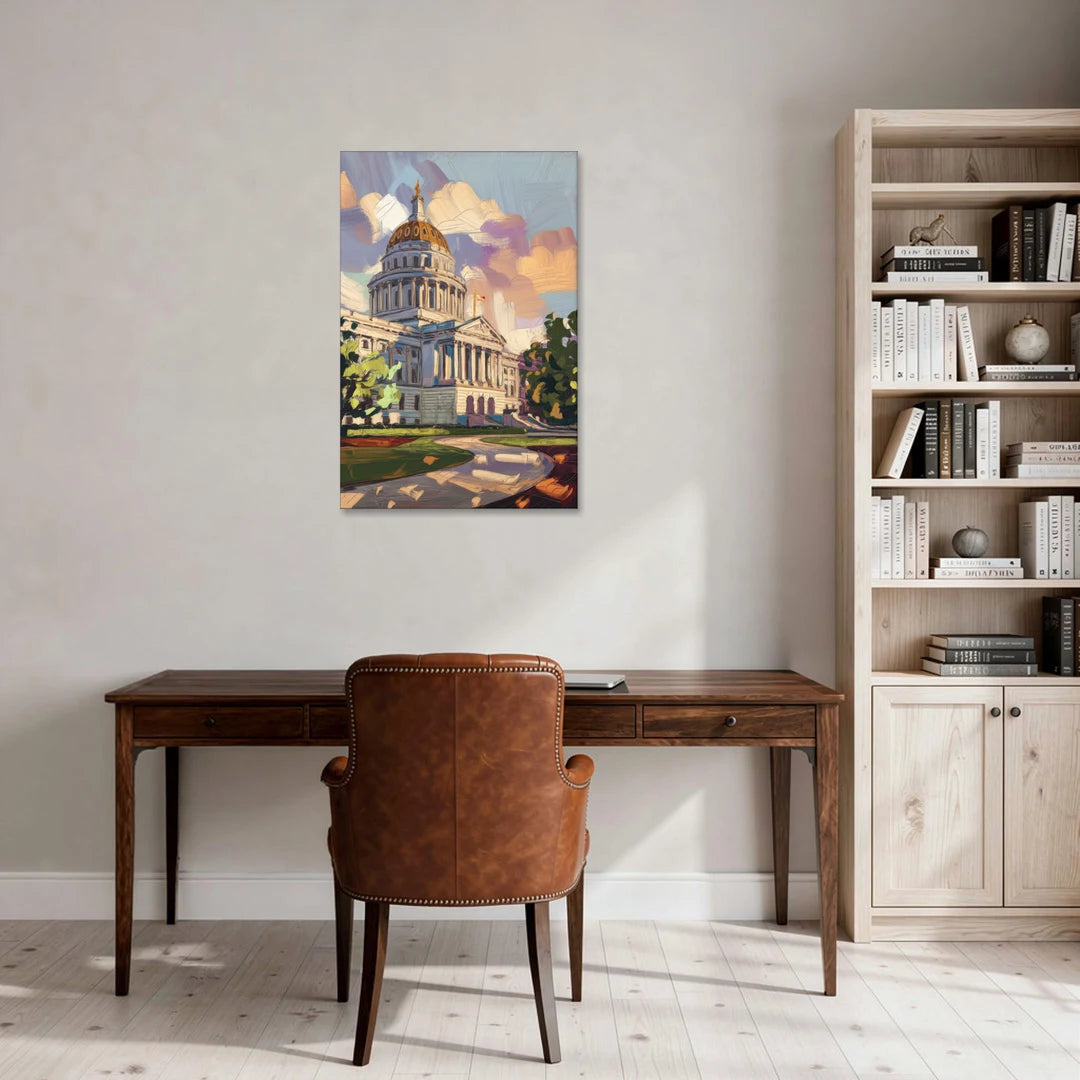 Des Moines State Capitol - Canvas Wall Art - Office - 24x36