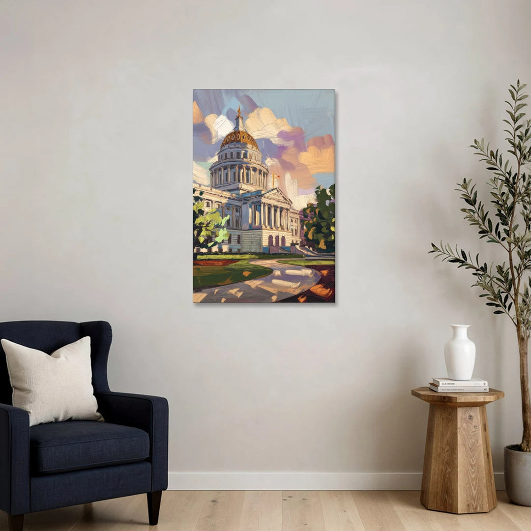 Des Moines State Capitol - Canvas Wall Art - Sofa - 24x36