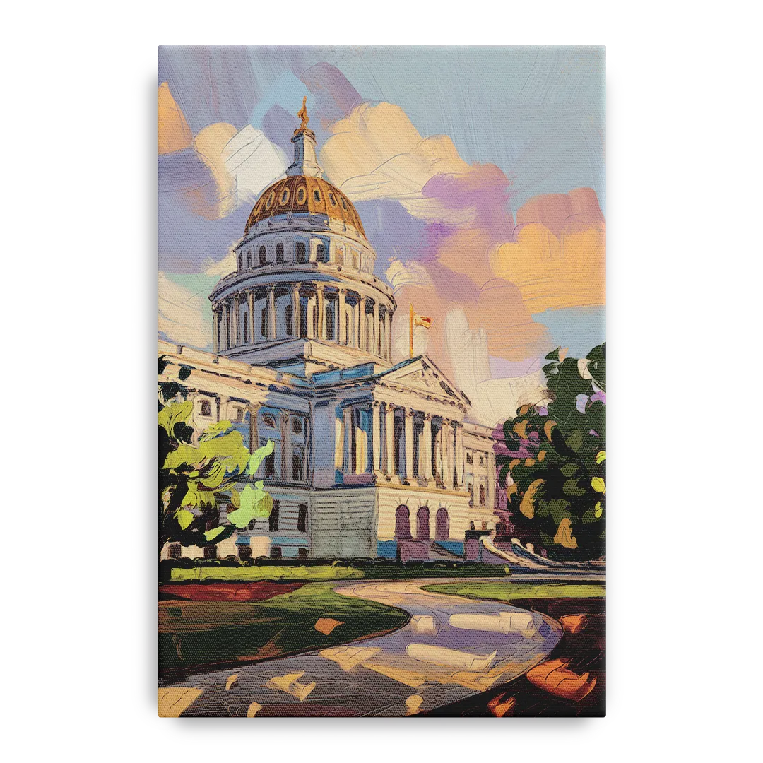 Des Moines State Capitol Front - Canvas Wall Art