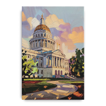 Des Moines State Capitol Front - Canvas Wall Art