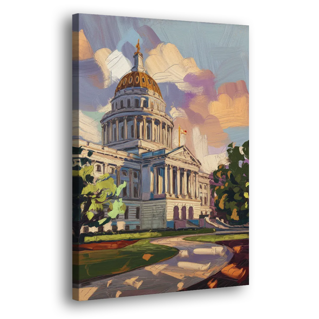 Des Moines State Capitol Side - Canvas Wall Art