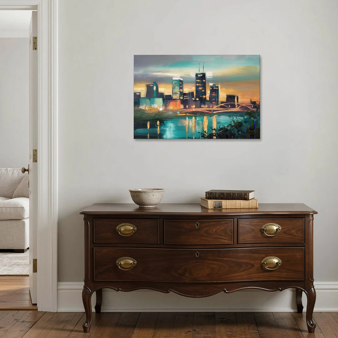 Des Moines Urban Charm - Canvas Wall Art - Coffee Table - 36x24