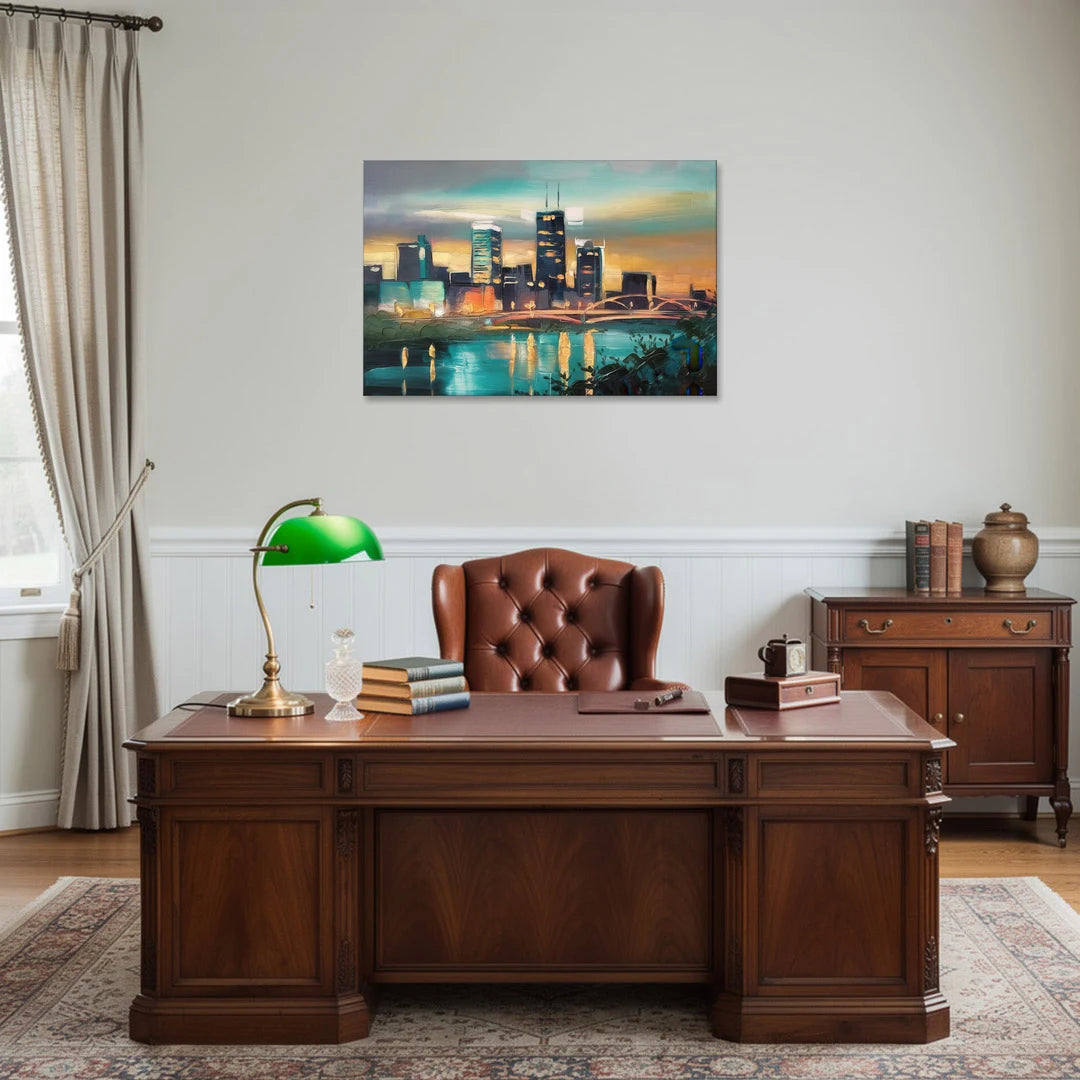 Des Moines Urban Charm - Canvas Wall Art - Office - 36x24