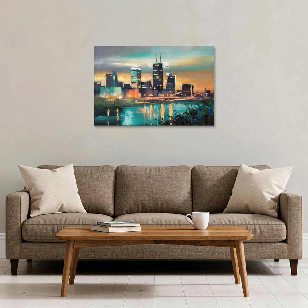 Des Moines Urban Charm - Canvas Wall Art - Sofa - 36x24