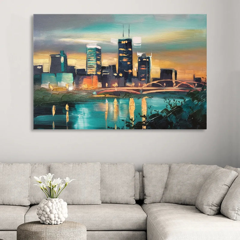 Des Moines Urban Charm Sitting Room - Canvas Wall Art