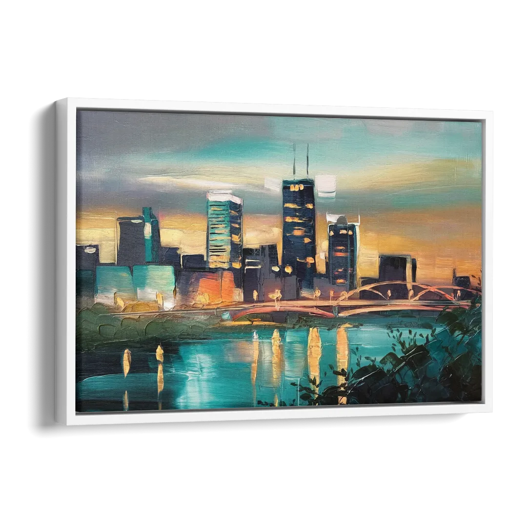 Des Moines Urban Charm Side - White Canvas Wall Art