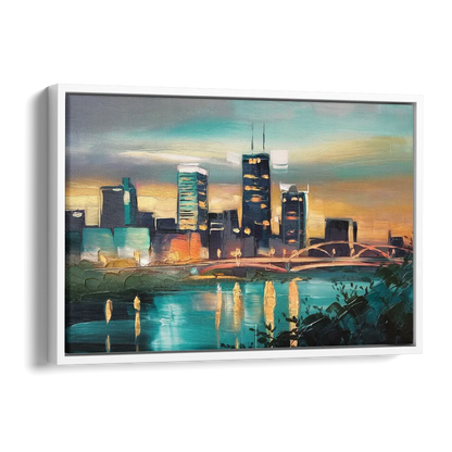 Des Moines Urban Charm Side - White Canvas Wall Art