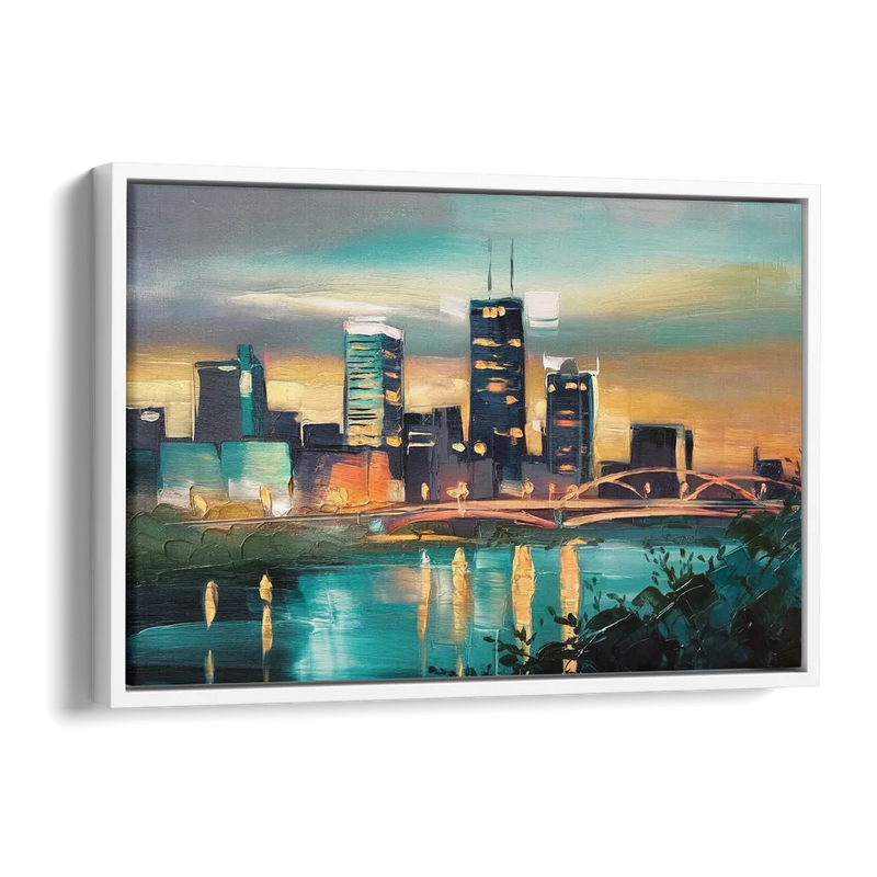 Des Moines Urban Charm Side - White Canvas Wall Art