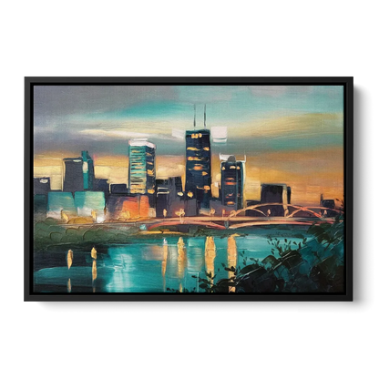 Des Moines Urban Charm Front - Black Canvas Wall Art