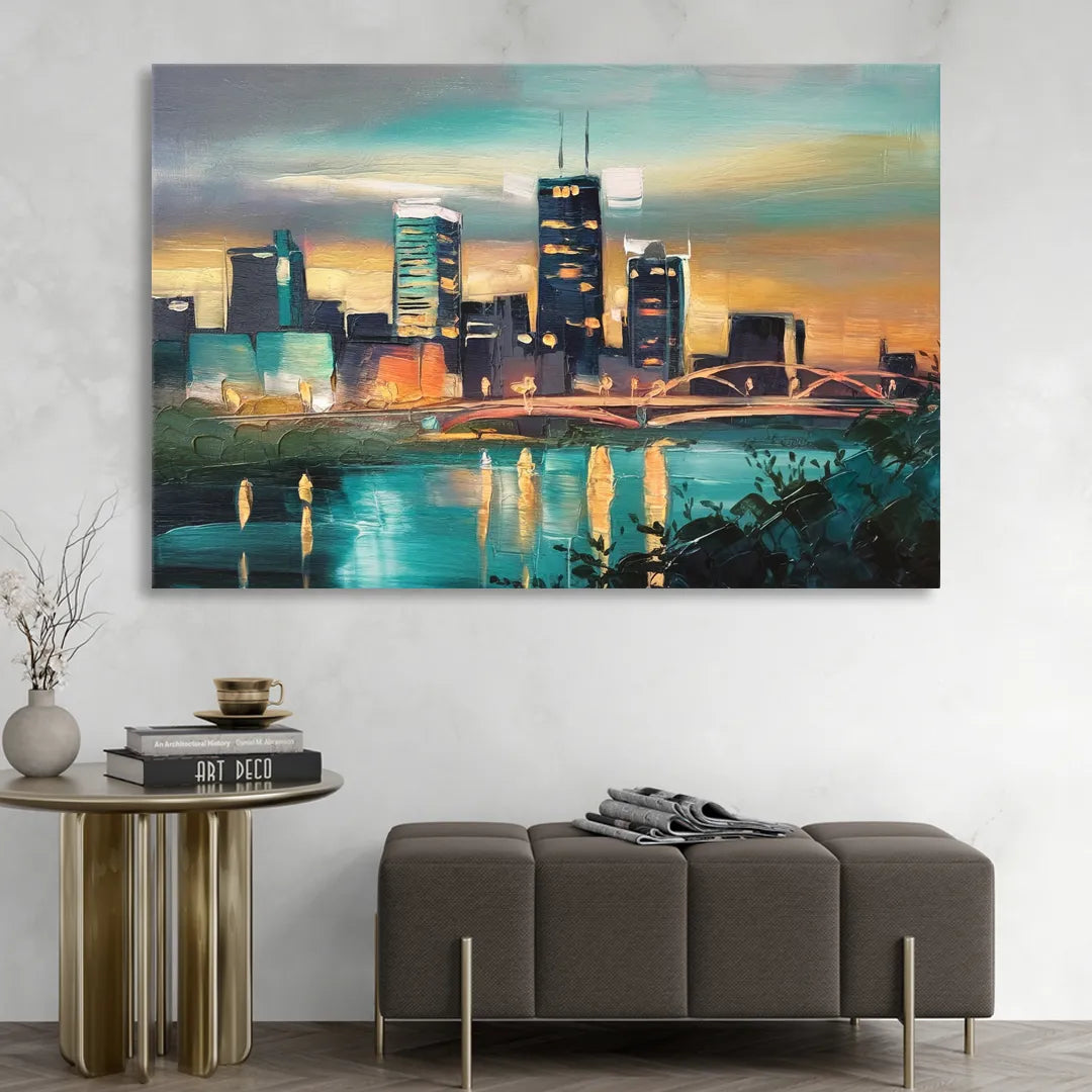 Des Moines Urban Charm Living Room - Canvas Wall Art