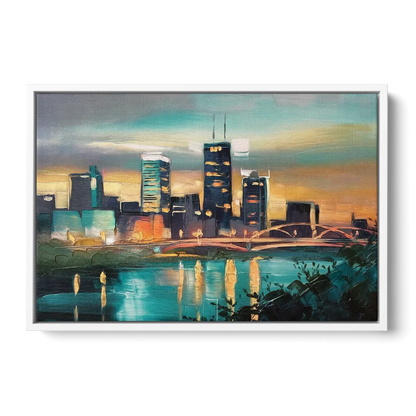 Des Moines Urban Charm Front - White Canvas Wall Art