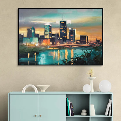 Des Moines Urban Charm Sitting Room - Black Canvas Wall Art