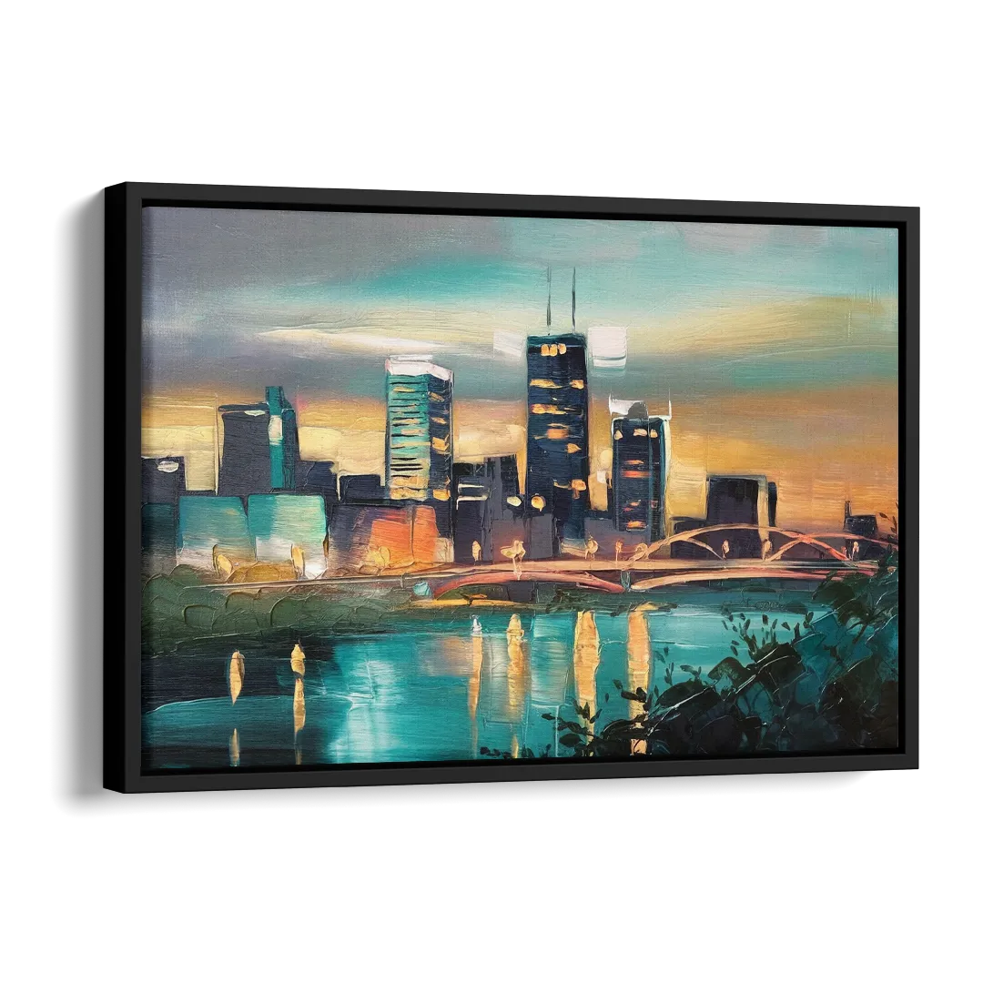 Des Moines Urban Charm Side - Black Canvas Wall Art
