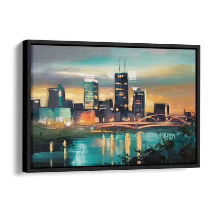 Des Moines Urban Charm Side - Black Canvas Wall Art