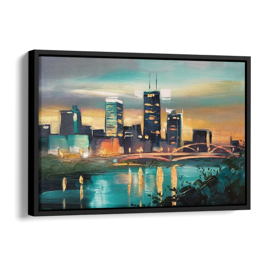 Des Moines Urban Charm Side - Black Canvas Wall Art