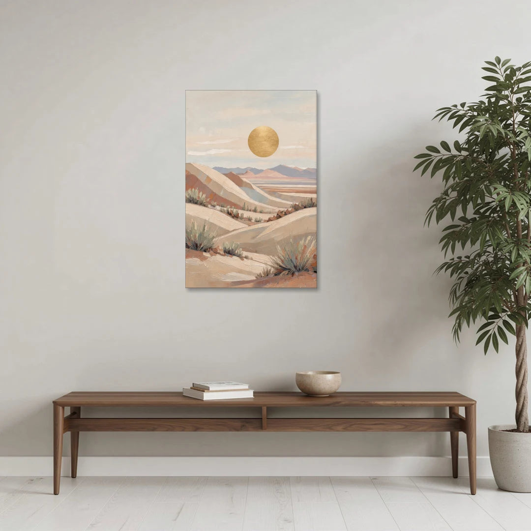Desert Ridges Under a Gold Sun - Canvas Wall Art - Coffee Table - 24x36