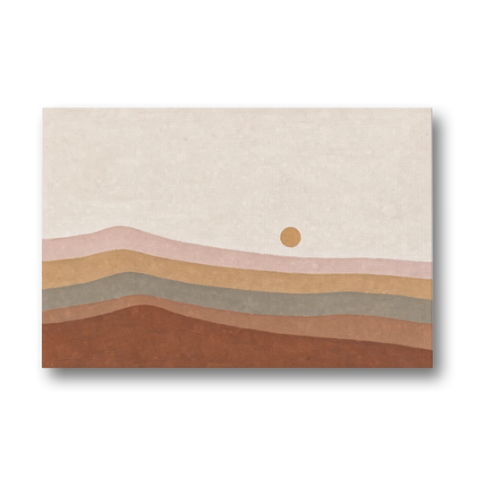 Desert Sunset Wall Art in Layered Earth Tones - Canvas Wall Art - Front