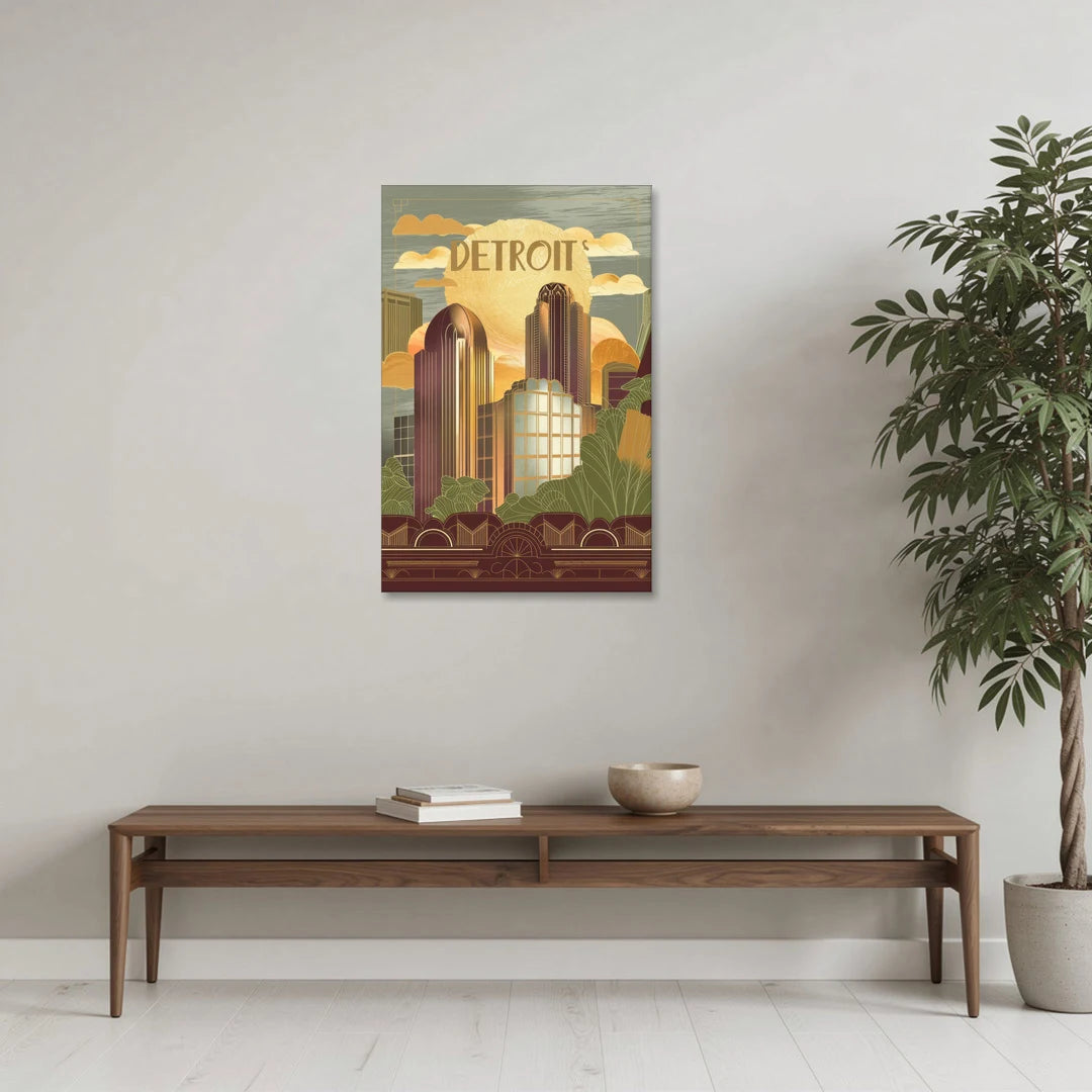 Detroit Architectural Beauty - Canvas Wall Art - Coffee Table - 24x36