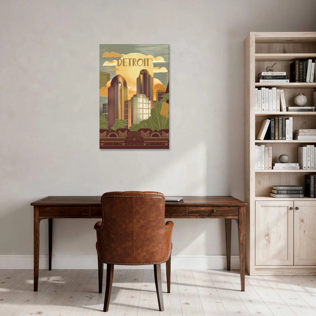 Detroit Architectural Beauty - Canvas Wall Art - Office - 24x36