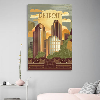 Detroit Architectural Beauty Sitting Room - Canvas Wall Art
